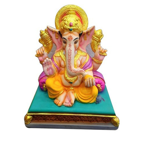 Handmade Polyresin Ganesha Statue - 14 Inch, Highly Durable with Elegant Finish and Water Resistance