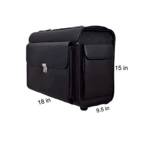 Leather Trolley Bag - Color: Black