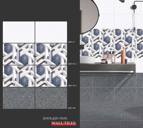 Shiny and Glossy Finish Ceramic Wall Tiles for Bathroom - Durable Fine Finished, Non-Slip