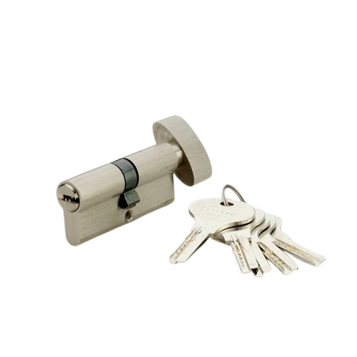 One Side Key Knob Cylinder Door Lock - Color: Silver