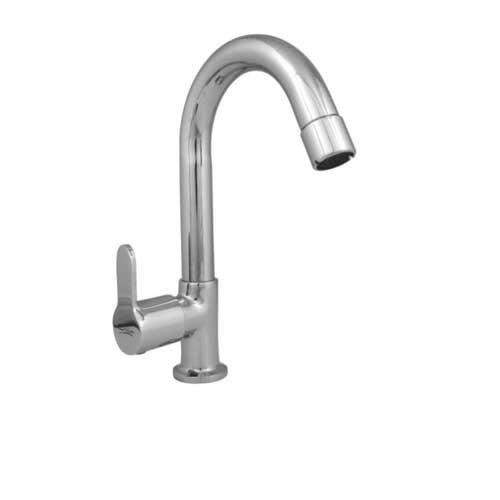 Swan Neck Brass Pillar Cock - 15 mm | Chrome & Nickel Plated Single Handle Anti-Corrosive Design Easy to Install Foam Water Flow Ideal for Home and Hotel Use