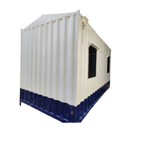 Modular Built Type With Glass Wool Insulation Prefabricated Portable Cabin - Color: White And Blue