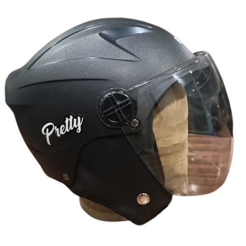 Open Face Plastic Helmet - Plastic Material, Full Size 580, Matte Black | Good Quality, Ideal for Riding, Motorcycle Helmet Style