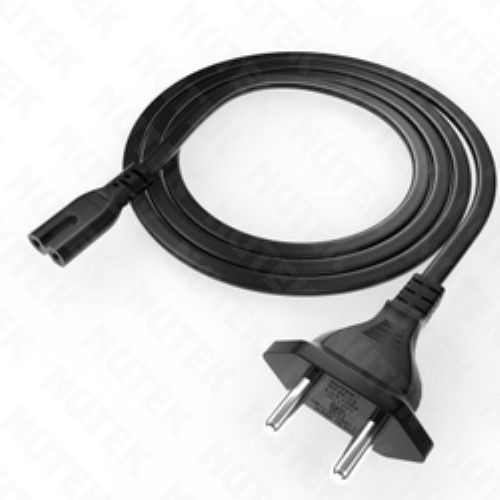 Pvc Insulated Grade Black Color 2 Pin Power Cord Moulded With Pp