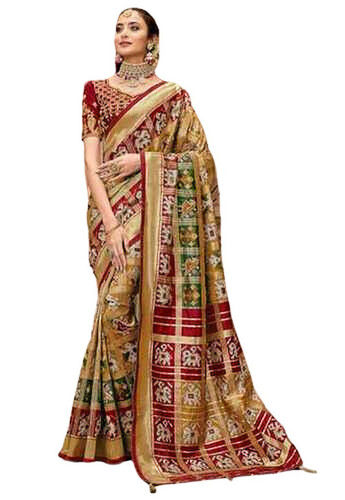 Skin Friendliness Elegant Look Silk Patola Saree For Ladies