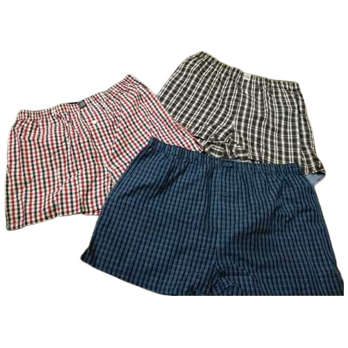 Poly And Cotton Fabric Checks Shorts With Elasticated Waistband - Cotton And Poly Blend, Various Sizes Available, Various Colors, Wrinkle Free, Shrink Resistant, Comfortable Fit