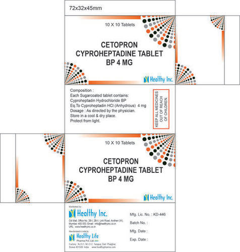 Cetopron Cyproheptadine Tablet Bp 4mg