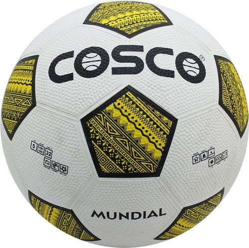 White/Black Cosco Mundial Size 5 Butyl Bladder Rubber Moulded 32 Panel Senior Soccer Football