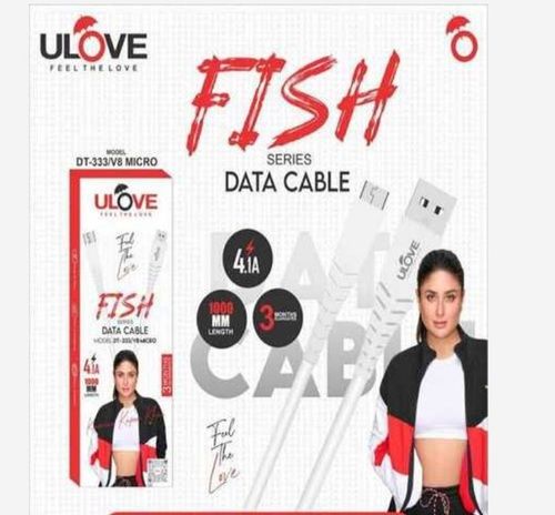 White Color Long Life And Crack Free Fish Series Usb Data Cable Application: Charging