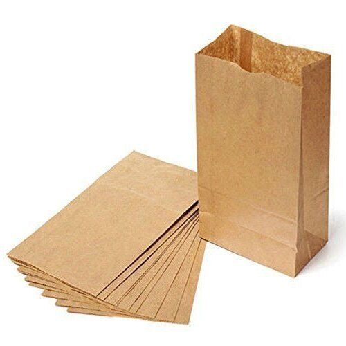 80 To 130 Gsm 4 Kg. Size Plain Pattern Eco Friendly Brown Paper Pouch For Shopping