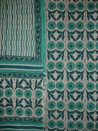 Turquoise And White Skin Friendly Shrink Resistance And Wrinkle Resistance Ladies Handloom Bagru Dabu Print Tussar Silk Stole Size: Customized