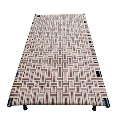 6X3.5 Feet Niwar Iron Plastic Folding Single Bed - Color: Multi Color