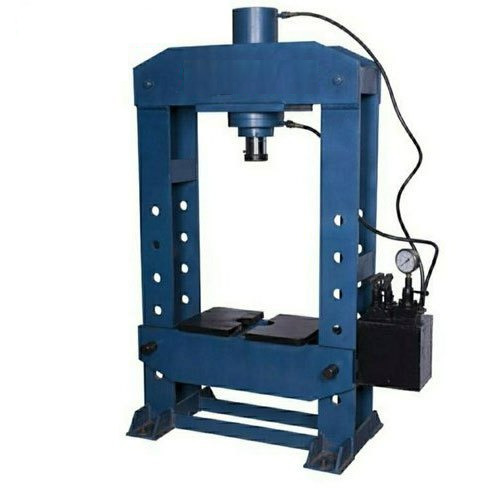 H Frame Hydraulic Press - Cast Iron & Mild Steel Polished Finish Blue & Black | Portable Design High Work Capacity Hydraulic Power Source