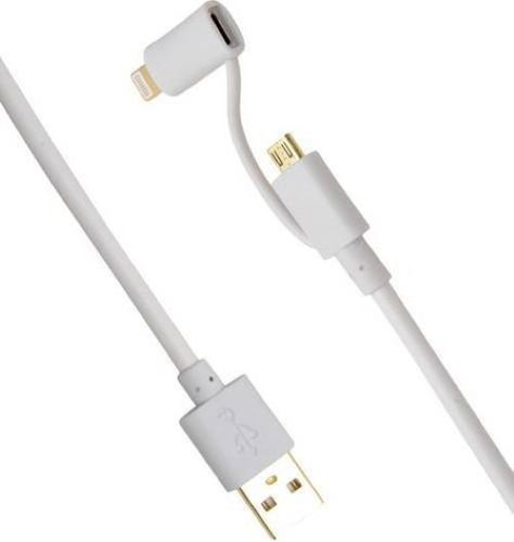 Roq 2 In 1 Usb Cable To Micro Usb Charger For Iphone 5G,5S,6G With 1.5 Cable Size Body Material: Pure Copper