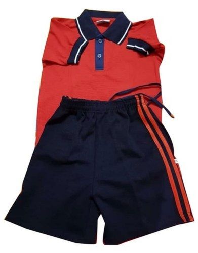 Kids Formal School Cotton Uniform Boys Collar T Shirt And Half Pant Combo