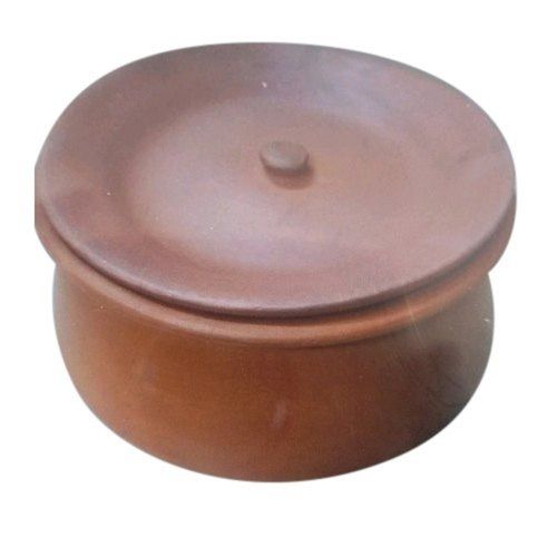 Brown Reusable 2.5 Kg Capacity Natural Terracotta Clay Biryani Cooking Serving Handi With Lid