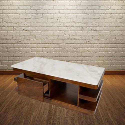 दराज और भंडारण शेल्फ के साथ 18x9 इंच लकड़ी का रेस्तरां कार्यालय चाय कॉफी टेबल
