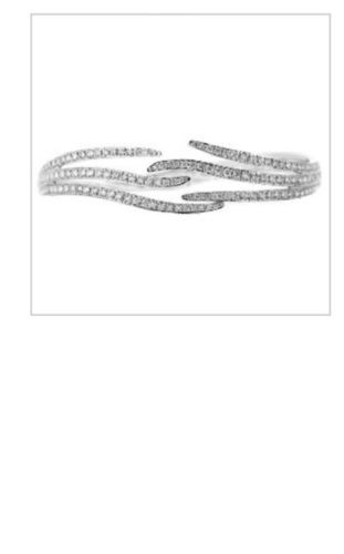 Anti Allergy White Color Round Shape 2.40 Carat White Diamond Bangle Bracelet In 14K White Gold