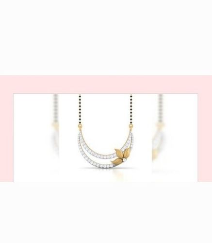 Ladies Fancy And Elegant Design Polished Finished Diamond Mangalsutra Very Good