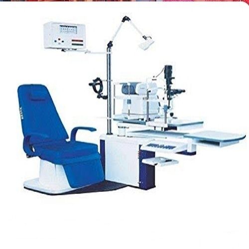 Adjustable Height White And Blue Color Ophthalmic Refraction Chair Unit