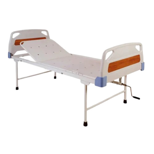 Mild Steel Manual Hospital Bed - Adjustable Polished Finish, Corrosion Resistant, White and Red Color, Easy to Operate and Move