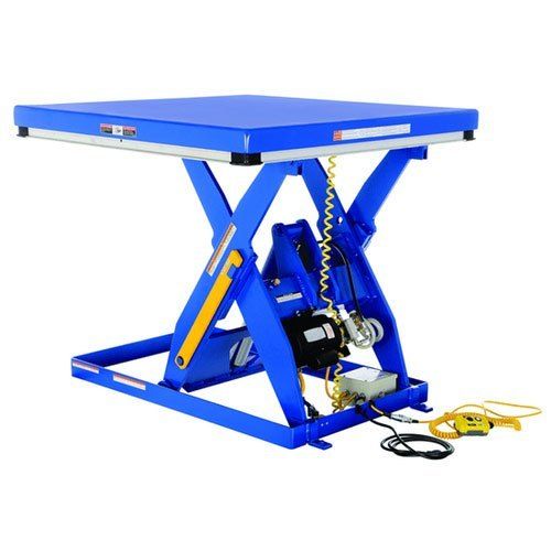 Color Coated Mild Steel Rectangular Hydraulic Scissor Lift Table (Capacity 2 Ton)