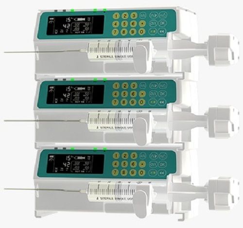 White & Green Syringe Pump With 3.5 Inch Lcd Screen For Clear Vision Upto 5 Meter And One Button Night Mode Design