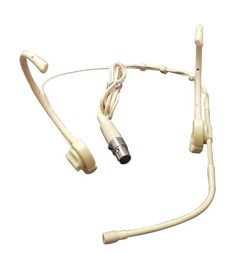 White Color Headworn Microphone For Professional Uses With TA4F Microdot Detachable Cable
