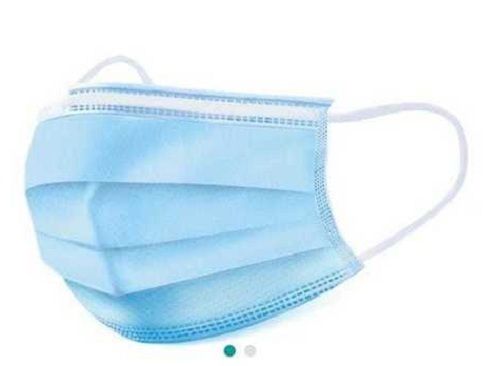 Personal Care Sky Blue Color Polypropylene 3 Layer Disposable Face Mask