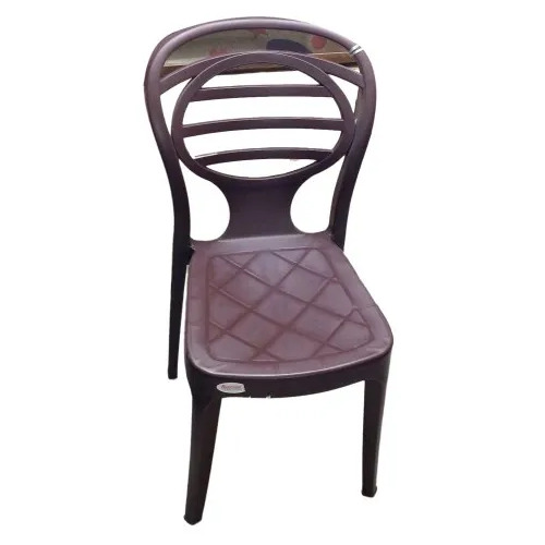 Plastic Chair - High Back 18 Inch Seating Height Brown | 100kg Load Capacity Eco-Friendly Modern Indoor Furniture