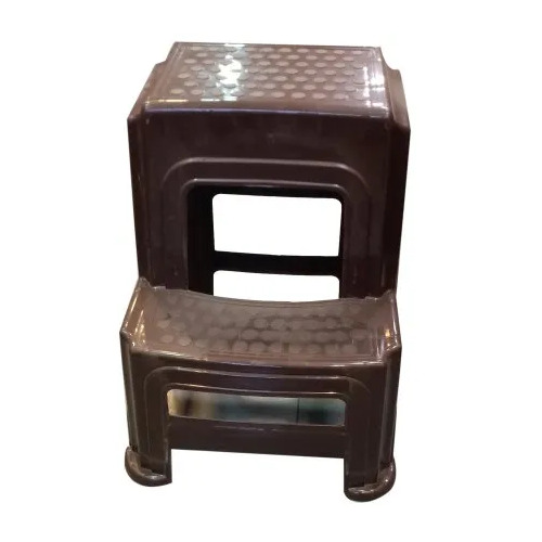 Plastic Stool - Water Resistant, 60kg Load Capacity, Brown Glossy Finish | Modern Hotel Furniture, Indoor Use, Stackable Design