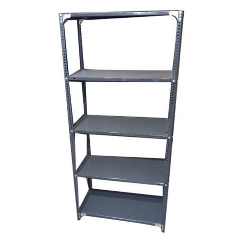 Mild Steel Rack - 7.5ft Height, Grey Powder Coated Finish | 5 Double-Sided Shelves, 50kg Load Capacity Per Layer