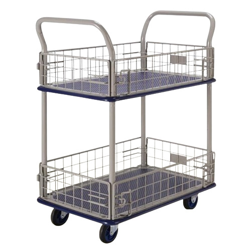 Mesh Sided Shelf Trolley 50Kg Capacity - Color: White