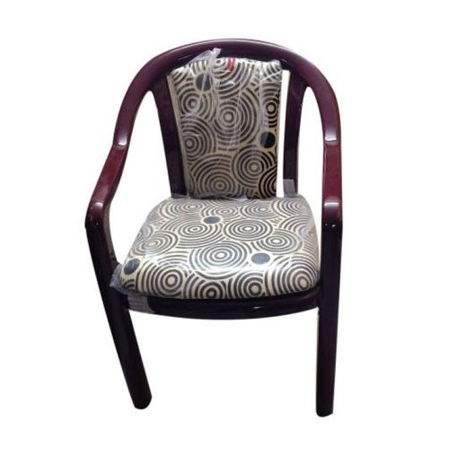 Plastic Armrest Chair - Mid Back Design, 80 kg Load Capacity | Modern Maroon Color, Eco-Friendly, Indoor Home Furniture, Stackable