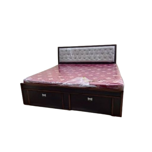 Teak Wooden King Size Double Bed - 6x6.5 Feet, Modern Brown Design with Drawer Storage