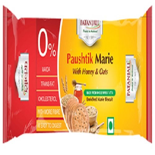 Glucose 0% Maida, Semi Soft, Crispy Patanjali Paushtik Marie Biscuits 89 Gm