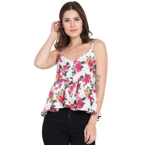 2 Way Stretchable Printed Ladies Crop Top