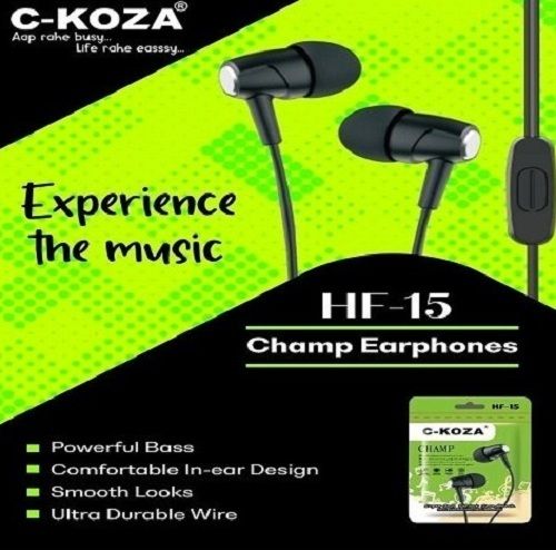 Powerful Bass Comfortable Ultra Double Wire Hf15 Champ Earphones Body Material: Plastic