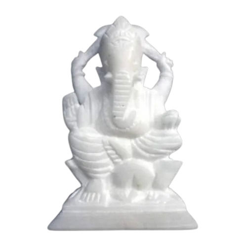 A one Marble Handicrafts Ganesh Ji Idol Ganesha Murti Lord Ganesh Decorative Showpiece - 5 cm  (Marble, White)