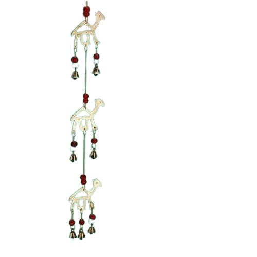 Brass Wind Chime For Decoration With Camel Design - Weight 100-200 Gram, Golden Color | Corrosion Resistant, Durable, Easy to Clean, Water Resistant