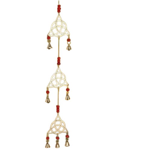 Designer Brass Wind Chime For Home Decoration With 100-200Gram Weight - Color: Multi Color