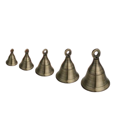 Designer Mini Brass Bell For Temple - New, Polished Finish, 300 to 800 Gram Weight | Corrosion Resistant, Durable, Easy to Clean, Water Resistant