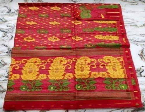 Multi Color Designer Multicolor Printed Cotton Sarees With Embroidery Blouse