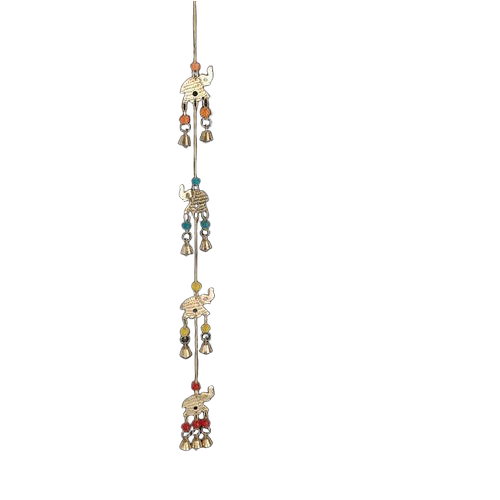 Brass Wind Chime For Decoration With Elephant Design - 100-200 Gram Weight , Golden Color with Corrosion Resistant, Durable, Easy to Clean Features