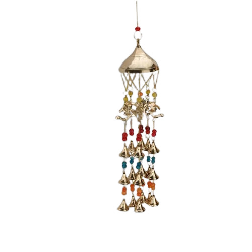 Hanging Brass Wind Chime For Home Decoration - 100-200 Gram Weight, Multi Color Finish | Easy To Clean, Water Resistant, Durable, Corrosion Resistant, Modern Arts Theme