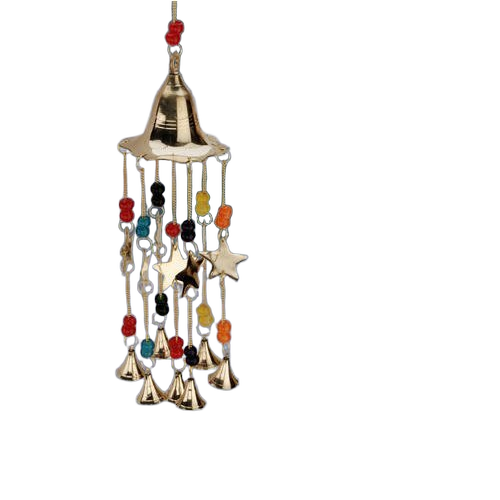 Brass Hanging Wind Chime - 100-200 Gram Weight | Multi-Color, Corrosion Resistant, Durable, Easy to Clean, Water Resistant, Hinduism Theme, Modern Arts Style