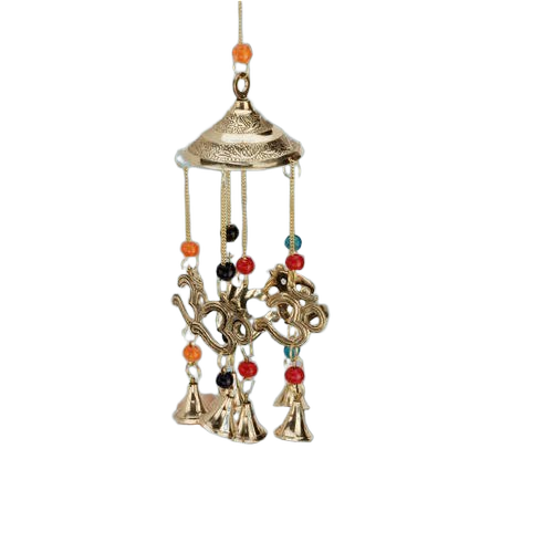 Designer Hanging Wind Chime - Brass Material, 100-200 Gram Weight, Multi Color, Modern Arts Style | Durable, Corrosion Resistant, Water Resistant, Easy to Clean