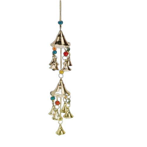 Home Decorative Hanging Brass Wind Chime - Color: Multi Color