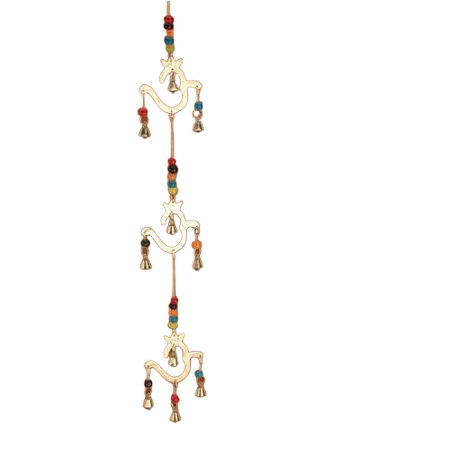 Om Design Brass Wind Chime - 100-200 Gram Weight | Multi Color, Corrosion Resistant, Durable, Easy to Clean, Water Resistant, Modern Arts Theme