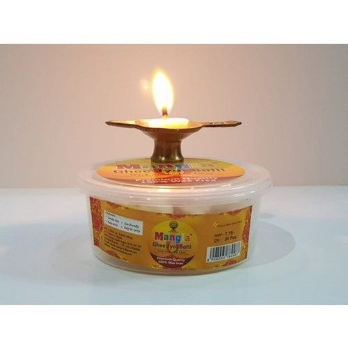 Ready To Use Pure Cotton Wick Desi Ghee Diya For Pooja, Havan And Religious Ritual